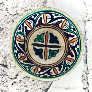 Marokkansk håndlavet keramikskål med metalkant - Odina