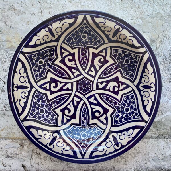 Marokkansk håndlavet keramikfad, 30 cm i dia. – Ejna