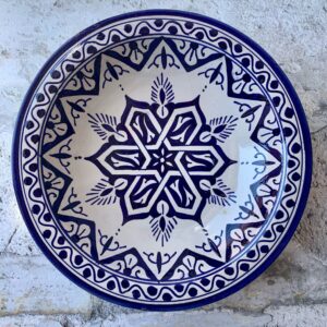 Marokkansk håndlavet keramikfad 30 cm i dia - Havana
