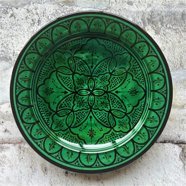 Marokkansk håndlavet keramikfad - Anneli, 30 cm i dia.