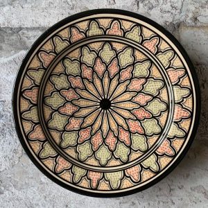 Marokkansk håndlavet keramikfad - Maud, 30 cm i dia.