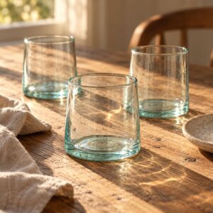 Marokkanske mundblæste Beldi glas – 6 stk. (S)