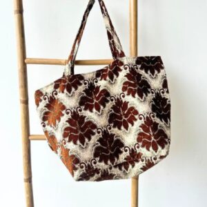 Farverig håndlavet velourtaske , No1