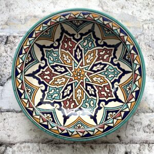 Marokkansk håndlavet keramikfad, 30 cm i dia. - Nina