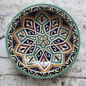 Marokkansk håndlavet keramikfad, 30 cm i dia. - Nola