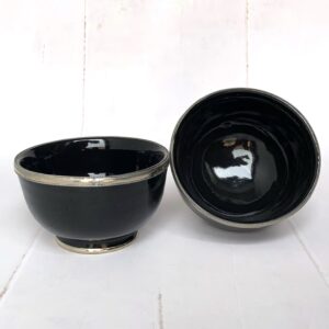 Marokkansk håndlavet keramikskål med metalkant - Safi, Black