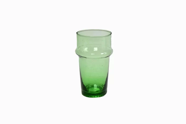 Marokkanske mundblæste glas – 6 stk. GREEN BELDI BUBBLE (L)