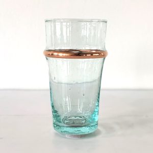 Marokkanske Beldi bubble drikkeglas/teglas med kobber bælte - 2 stk. (L)