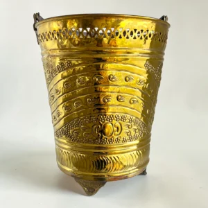 Vintage hammamspand i messing med hank – dekorativ spand