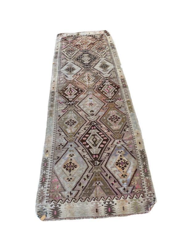Vintage kelimtæppe, vævet i Tyrkiet - Mål 118 x 374 cm